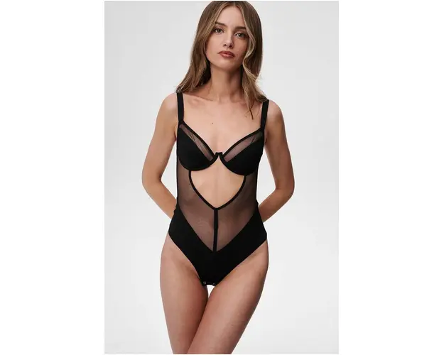 Undress Code body Remember Me Bodysuit Thong femei, culoarea negru, neted, 575