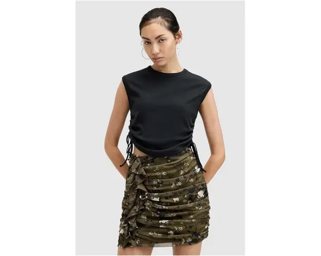 AllSaints bluza din bumbac SONNY TANK femei, culoarea negru, neted, W025JA