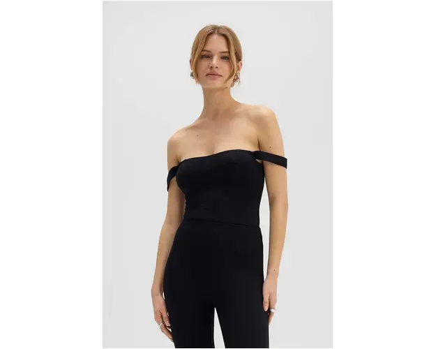 Saint Body body BARDOT BODYSUIT BLACK femei, culoarea negru, neted, SB.548