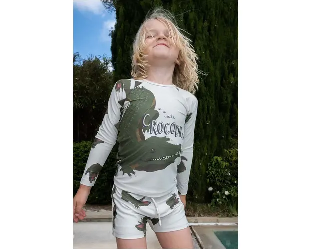 Konges Sløjd pantaloni scurti de baie copii culoarea verde