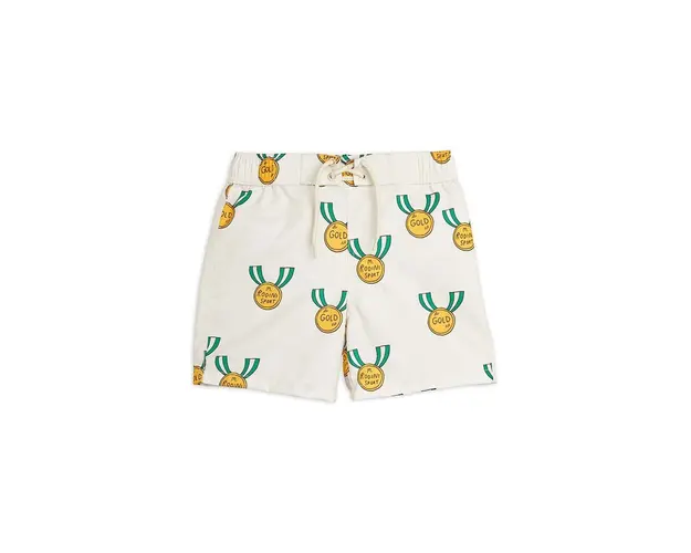 Mini Rodini pantaloni scurti de baie copii Medal culoarea alb