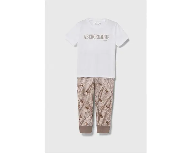 Abercrombie & Fitch pijama copii culoarea alb, modelator
