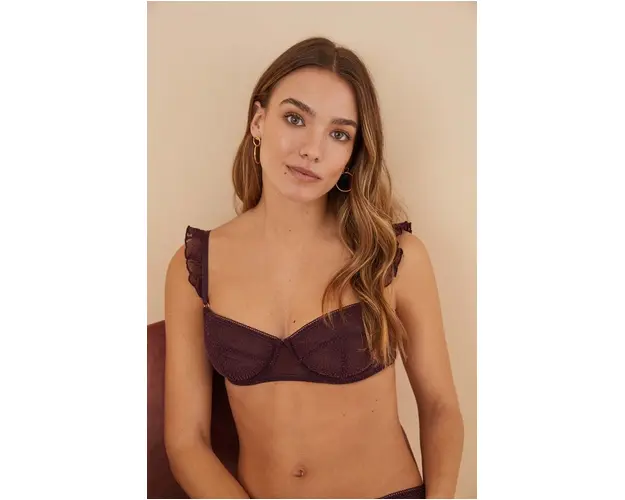 women'secret sutien FEMININE LA VECINA RUBIA culoarea violet, neted, 4026385.4026386