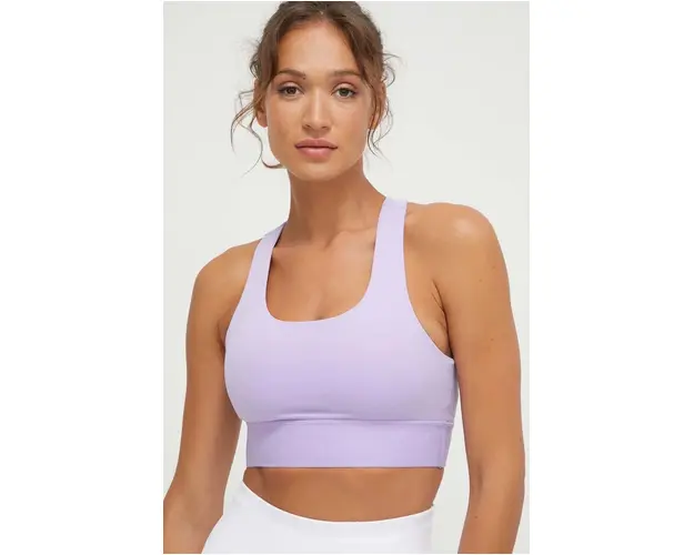 Dkny sutien sport culoarea violet, neted