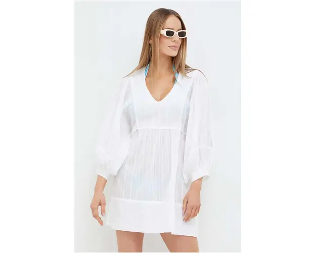 Melissa Odabash rochie de plaja din bumbac culoarea bej