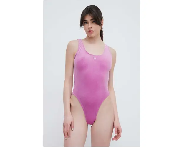 adidas Originals costum de baie dintr-o bucata culoarea violet, cupa moale IS1894