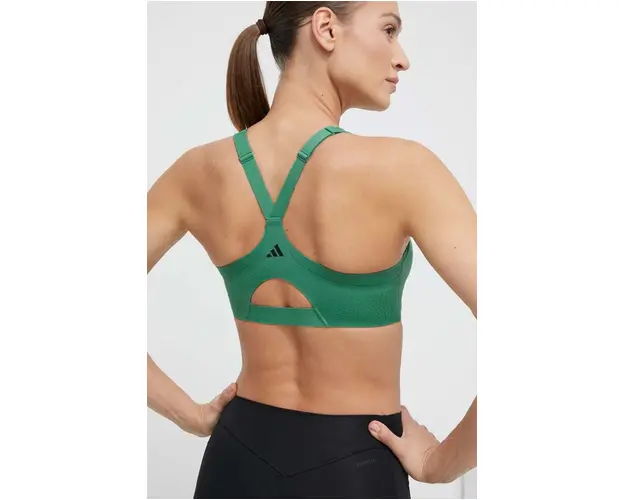 adidas Performance sutien sport Luxe culoarea verde, uni IT6655