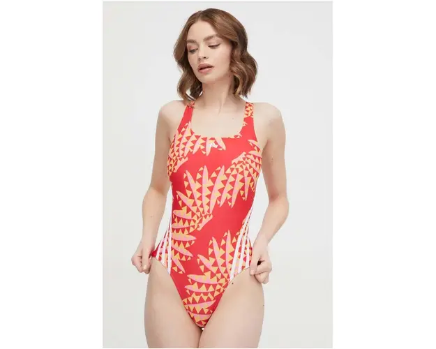 adidas Performance costum de baie dintr-o bucata Farm culoarea rosu, cupa moale IT8584