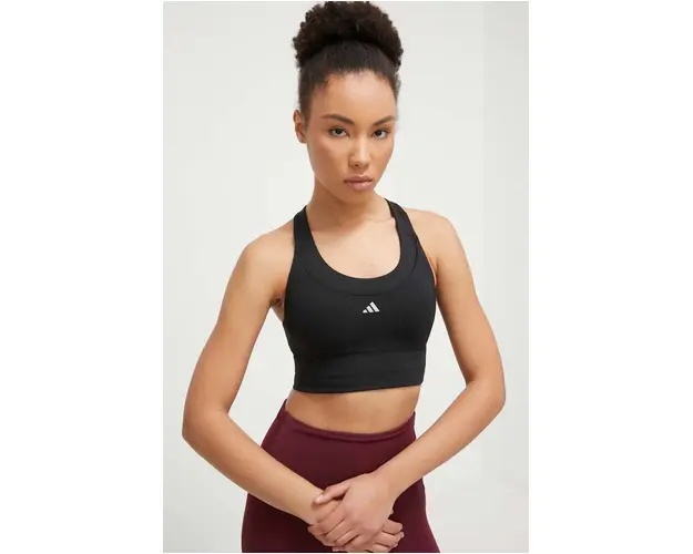 adidas Performance sutien sport culoarea negru, uni IX1553