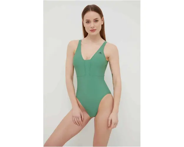 adidas Performance costum de baie dintr-o bucata Iconisea culoarea verde, cupa usor rigidizata IU0059