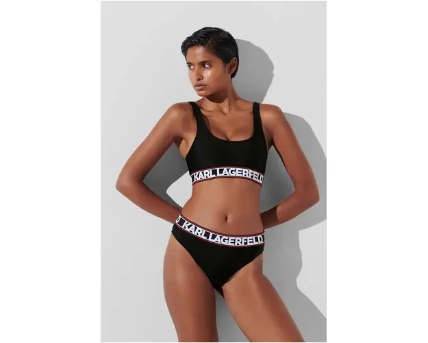 Karl Lagerfeld sutien culoarea negru, neted