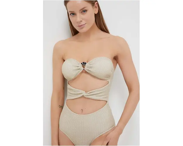 Karl Lagerfeld costum de baie dintr-o bucata culoarea bej, cupa rigidizata