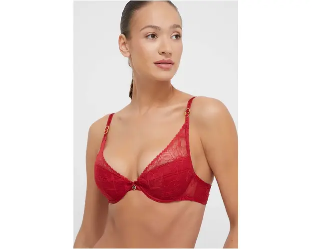 Chantelle sutien culoarea rosu, dantela, neted