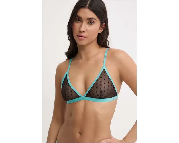 Pepe Jeans sutien DOT MESH BRA B culoarea negru, transparent, modelator, PLU11025