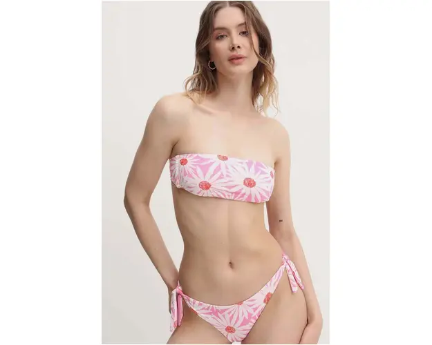 United Colors of Benetton sutien de baie culoarea roz, cupa moale