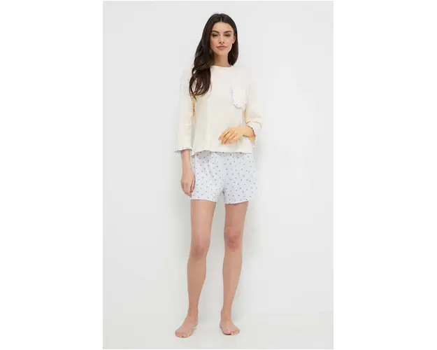 United Colors of Benetton camasa cu maneca lunga din bumbac culoarea roz