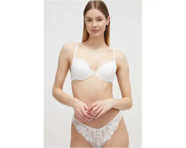 women'secret sutien FEMININE LACE culoarea alb, dantela, neted, 3547626.23.27.32