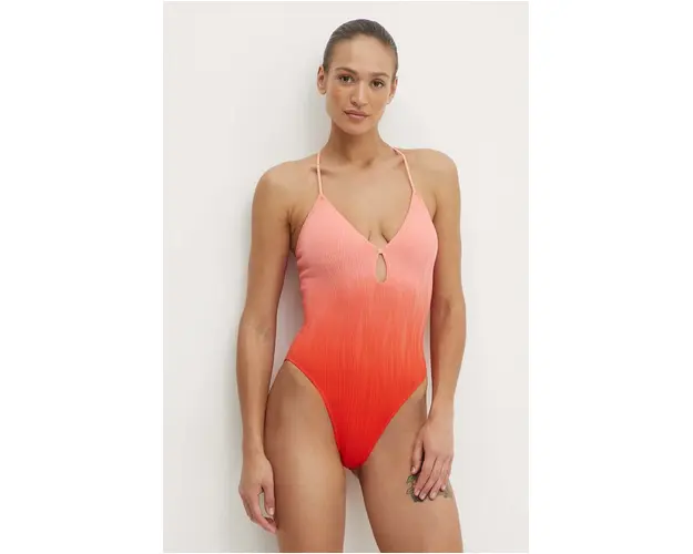 Chantelle costum de baie dintr-o bucata culoarea portocaliu, cupa usor rigidizata