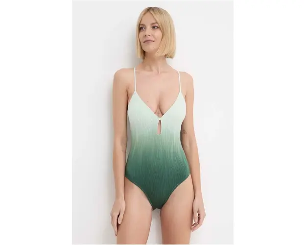Chantelle costum de baie dintr-o bucata culoarea verde, cupa usor rigidizata