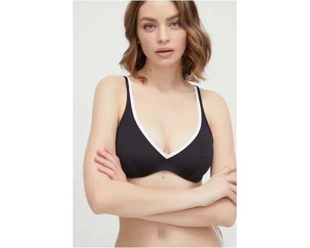 Chantelle sutien de baie culoarea negru, cupa moale