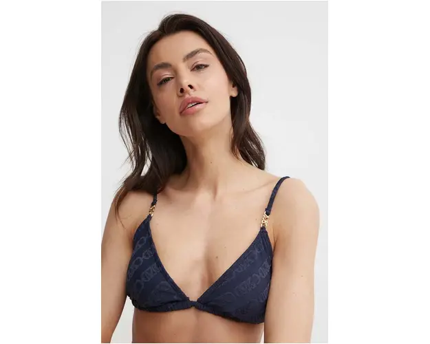 MICHAEL Michael Kors sutien de baie STRING BIKINI TOP culoarea albastru marin, cupa usor rigidizata, MM13094