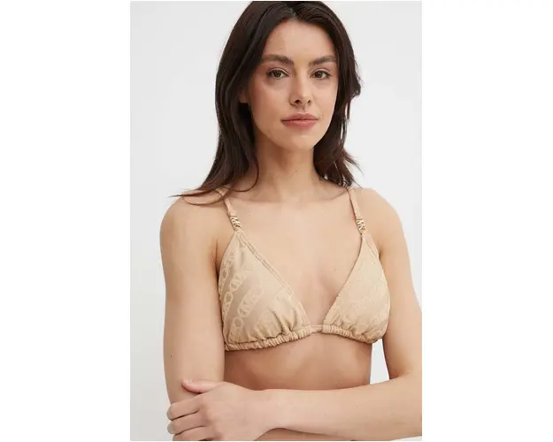 MICHAEL Michael Kors sutien de baie STRING BIKINI TOP culoarea bej, cupa usor rigidizata, MM13094