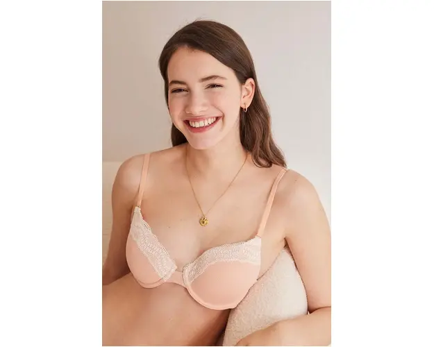 women'secret sutien culoarea portocaliu, neted