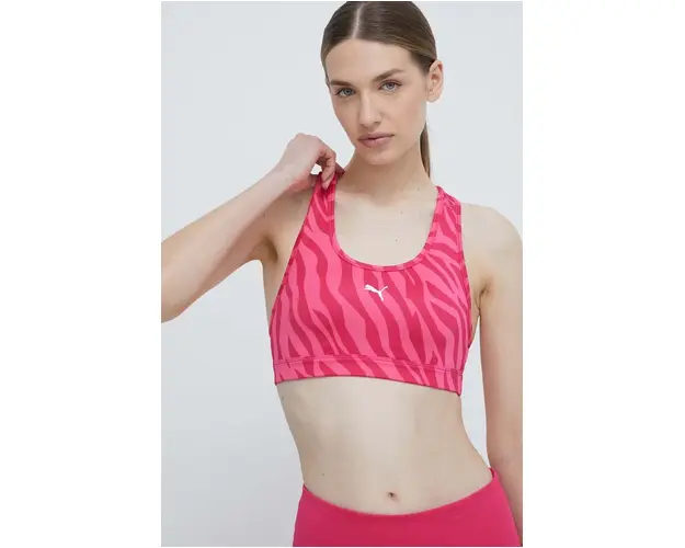 Puma sutien sport 4KEEPS culoarea roz, cu model, 525317