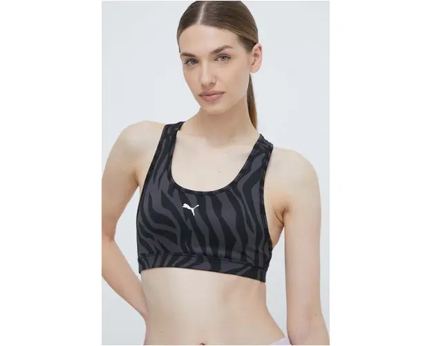 Puma sutien sport 4KEEPS culoarea negru, cu model, 525317