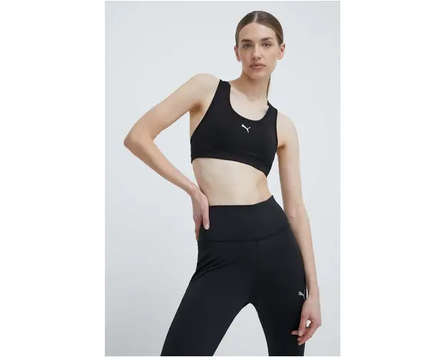 Puma sutien sport 4KEEPS culoarea negru, cu model, 525317