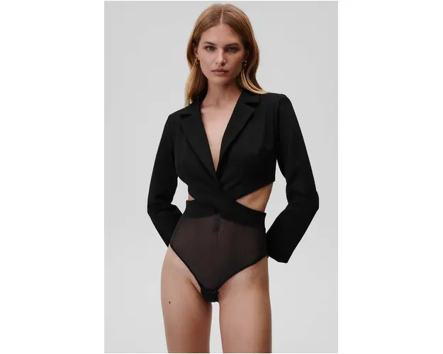 Undress Code body Obsessed Bodysuit culoarea negru, transparent, neted