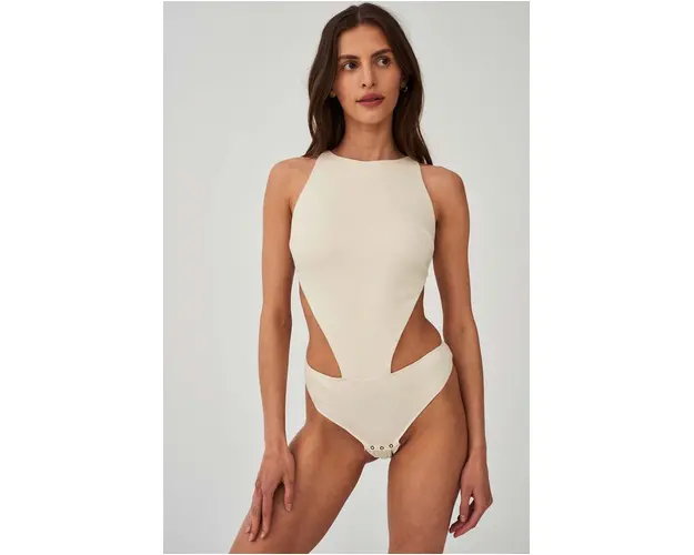 Undress Code body Naked Instinct Bodysuit culoarea bej, neted