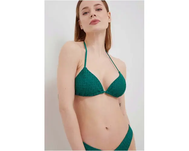 Hollister Co. sutien de baie culoarea verde, cupa usor rigidizata