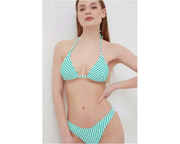 Hollister Co. sutien de baie culoarea verde, cupa usor rigidizata