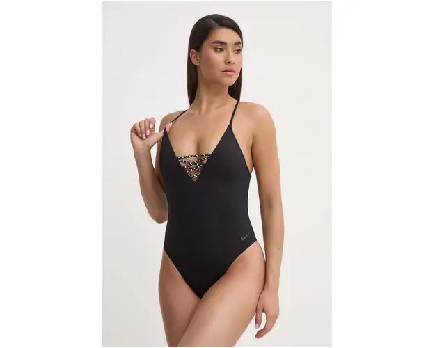 Nike costum de baie dintr-o bucata Sneakerkini 2.0 culoarea negru, cupa usor rigidizata