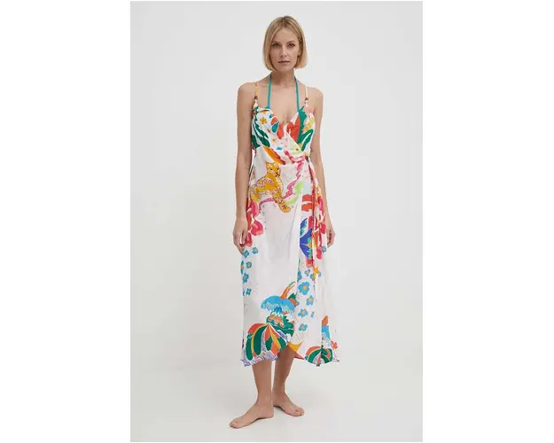 Desigual rochie de plaja SELVA culoarea alb, 24SWMW09