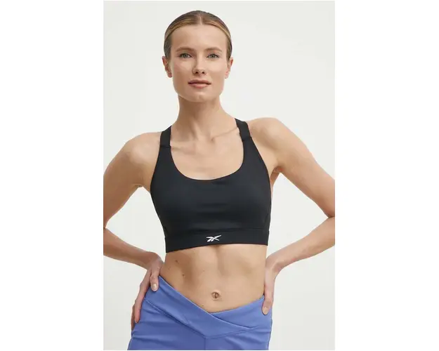 Reebok sutien sport LUX Collection culoarea negru, neted, 100202561