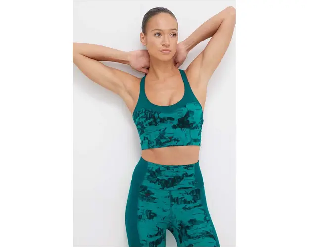 Under Armour sutien sport Project Rock culoarea turcoaz, modelator