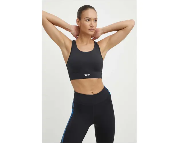 Reebok sutien sport Identity Training culoarea negru, neted, 100075420