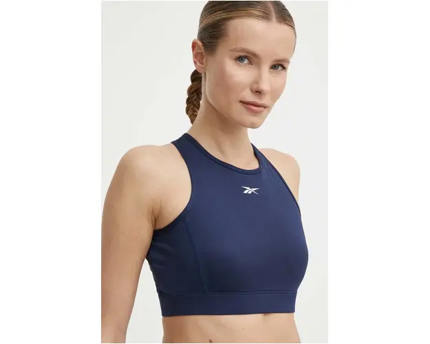 Reebok sutien sport Identity Training culoarea albastru marin, neted, 100076220