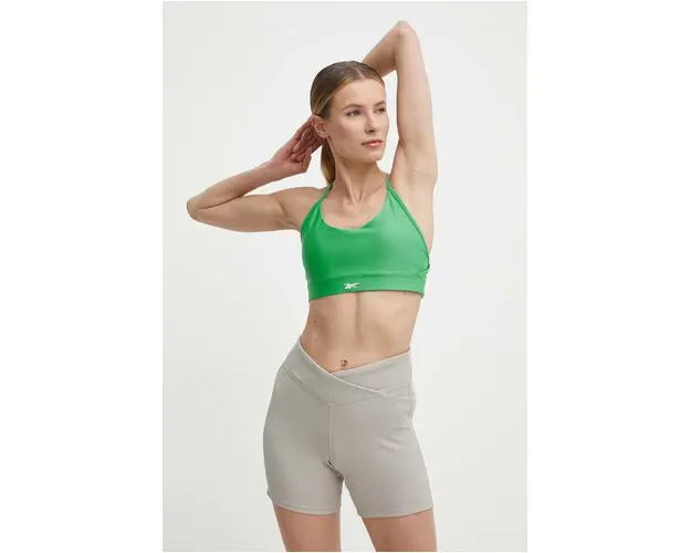 Reebok sutien sport LUX Collection culoarea verde, neted, 100076177
