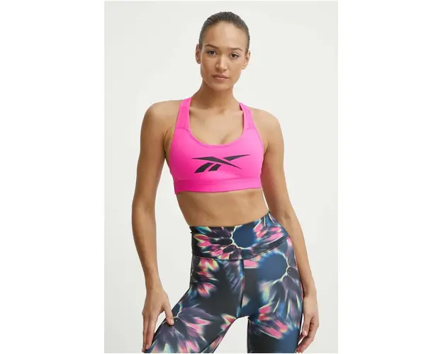 Reebok sutien sport LUX Collection culoarea roz, 100076156