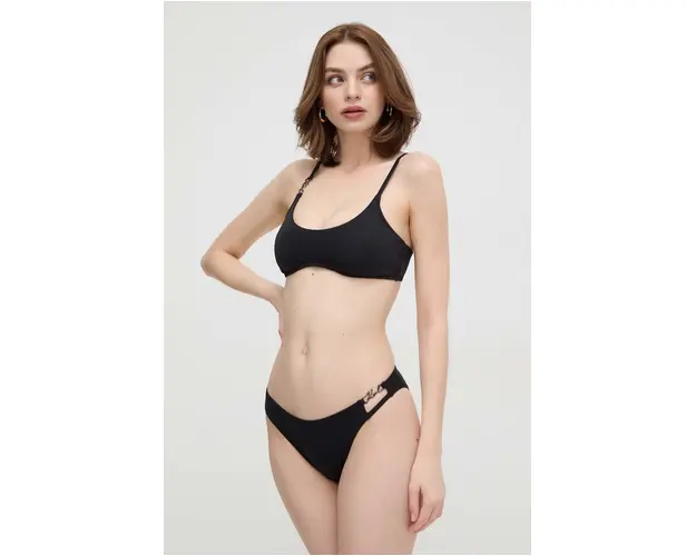 Karl Lagerfeld sutien de baie culoarea negru, cupa usor rigidizata