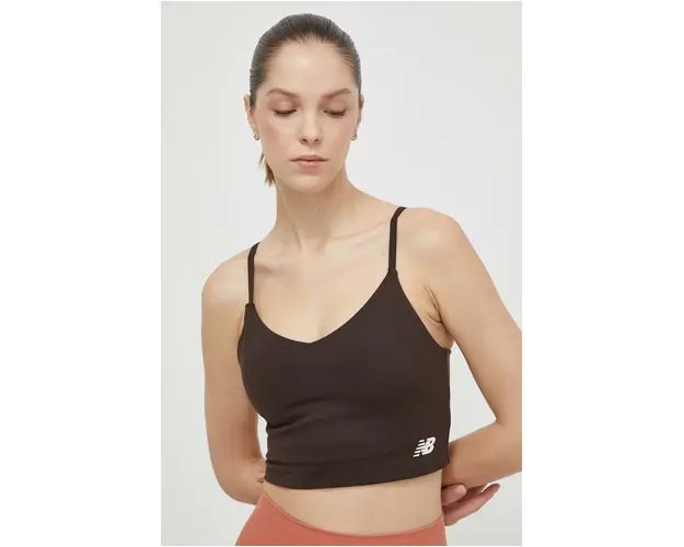 New Balance sutien sport Harmony culoarea maro, neted, WB41030KCF