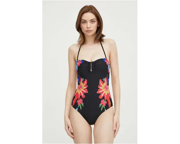 Desigual costum de baie dintr-o bucata culoarea negru, cupa usor rigidizata