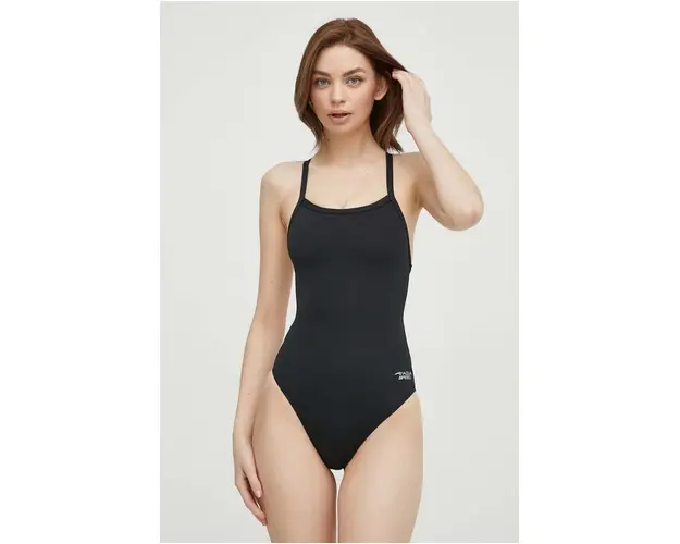 Aqua Speed costum de baie dintr-o bucata culoarea negru, cupa moale