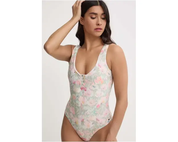 Picture costum de baie dintr-o bucata Nanoe culoarea turcoaz, cupa moale, SWI008