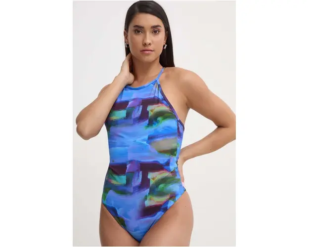 Casall costum de baie dintr-o bucata High Neck Printed cupa moale