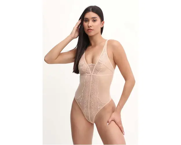 MICHAEL Michael Kors body culoarea bej, dantela, neted, ABD002