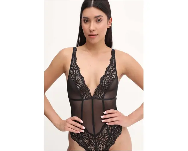 Scandale body culoarea negru, dantela, neted, ABD009
